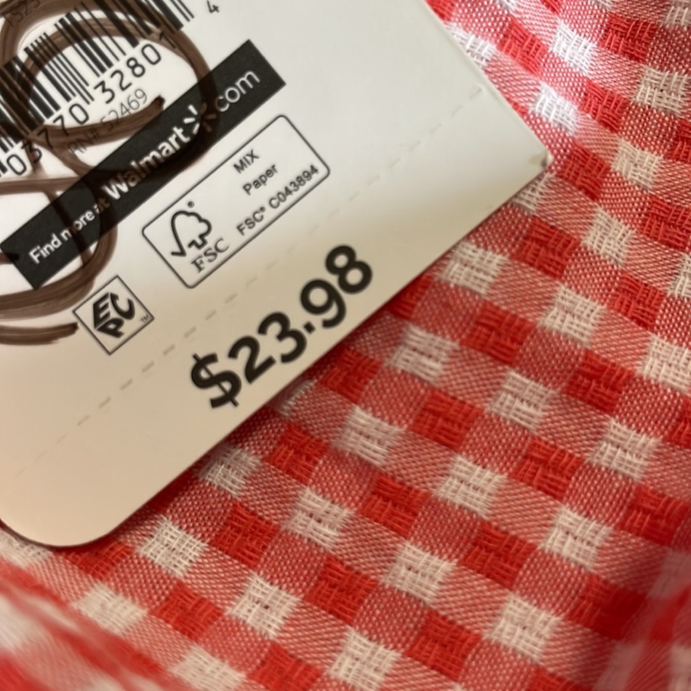 NWT Terra & Sky Tiered Smocked Top Gingham Checkered Red & White Midi Dress - Picture 8 of 10